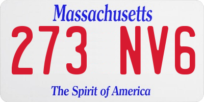 MA license plate 273NV6
