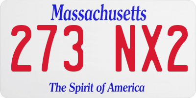 MA license plate 273NX2