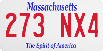 MA license plate 273NX4