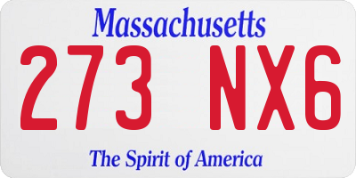 MA license plate 273NX6