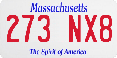 MA license plate 273NX8