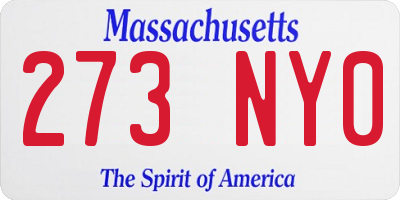 MA license plate 273NY0