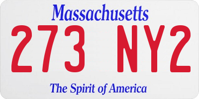 MA license plate 273NY2
