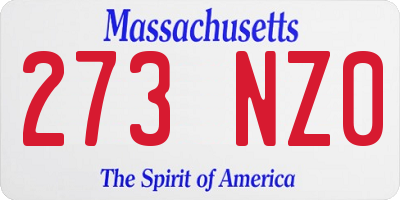 MA license plate 273NZ0