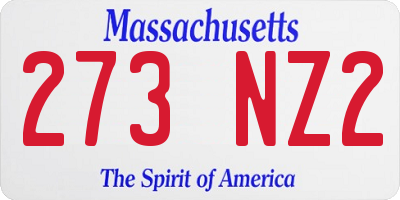MA license plate 273NZ2