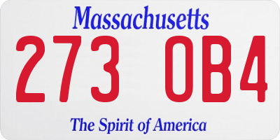 MA license plate 273OB4