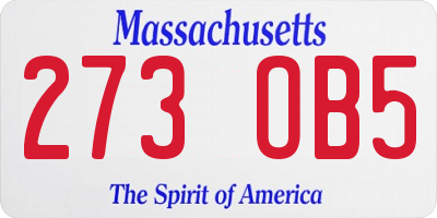 MA license plate 273OB5