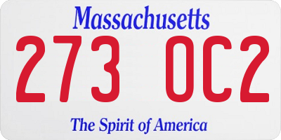 MA license plate 273OC2