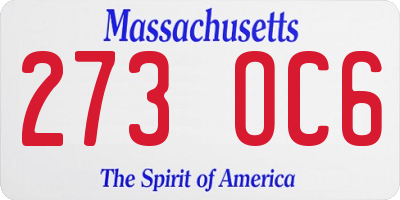 MA license plate 273OC6
