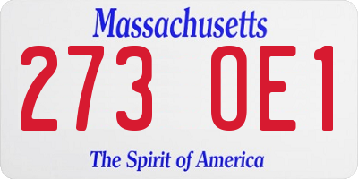 MA license plate 273OE1
