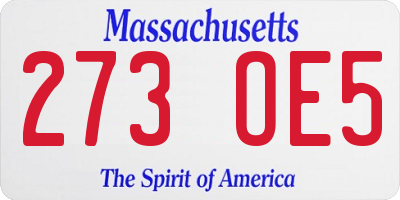 MA license plate 273OE5