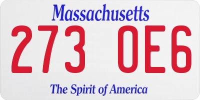 MA license plate 273OE6