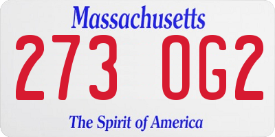 MA license plate 273OG2