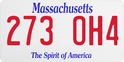 MA license plate 273OH4