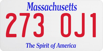 MA license plate 273OJ1