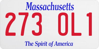 MA license plate 273OL1