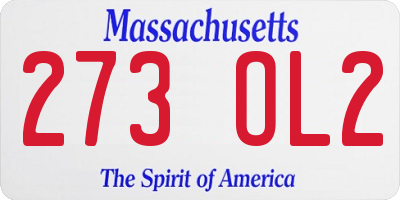 MA license plate 273OL2