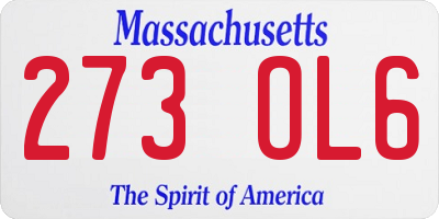 MA license plate 273OL6
