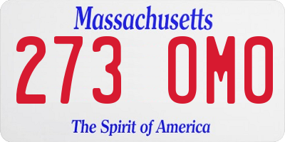 MA license plate 273OM0