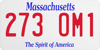 MA license plate 273OM1