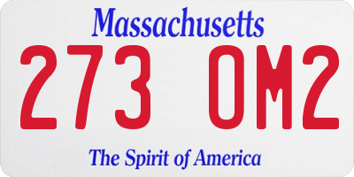 MA license plate 273OM2