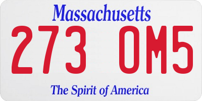 MA license plate 273OM5