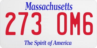 MA license plate 273OM6