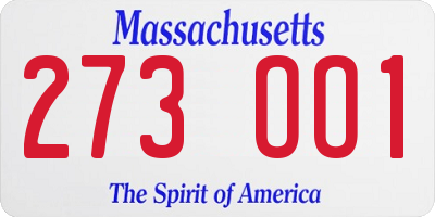 MA license plate 273OO1