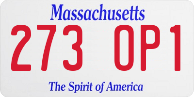 MA license plate 273OP1