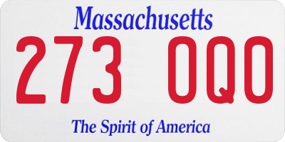 MA license plate 273OQ0