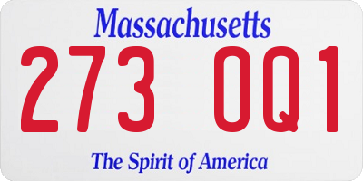 MA license plate 273OQ1
