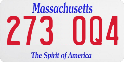 MA license plate 273OQ4