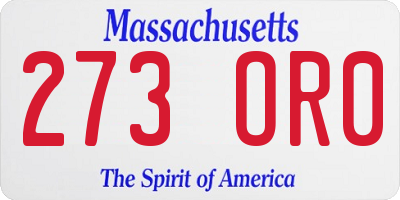 MA license plate 273OR0