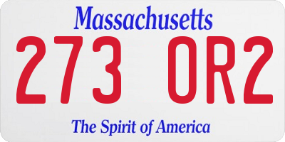 MA license plate 273OR2
