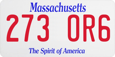MA license plate 273OR6