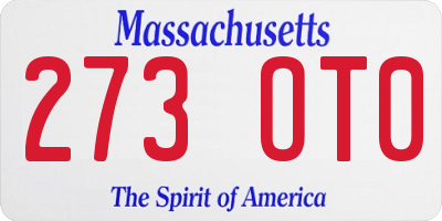 MA license plate 273OT0