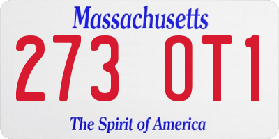 MA license plate 273OT1