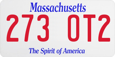 MA license plate 273OT2
