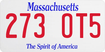 MA license plate 273OT5
