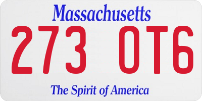 MA license plate 273OT6