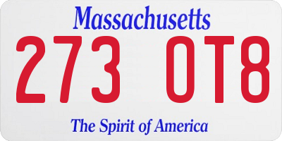 MA license plate 273OT8
