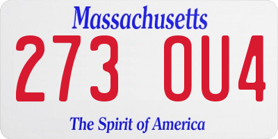 MA license plate 273OU4