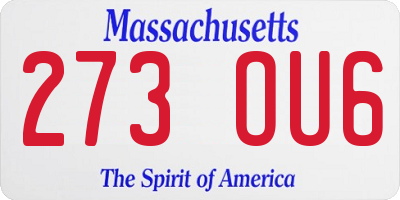 MA license plate 273OU6