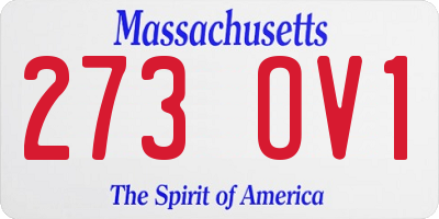 MA license plate 273OV1