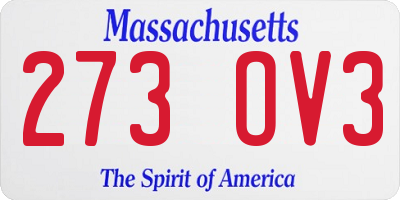 MA license plate 273OV3