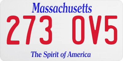 MA license plate 273OV5