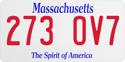 MA license plate 273OV7