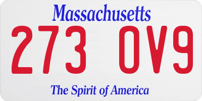 MA license plate 273OV9