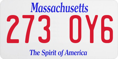 MA license plate 273OY6
