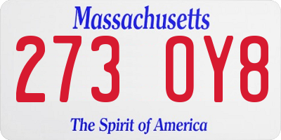 MA license plate 273OY8